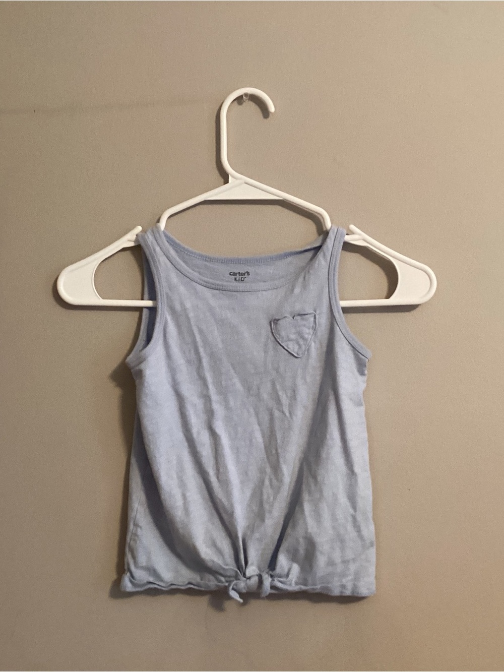 Carter's Light Blue Girls' Tank with Front Tie and Heart
